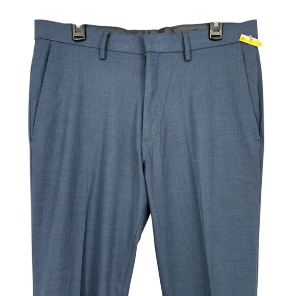 Kenneth Cole Reaction Mens Flat Front Dress Pants Blue Waist 34 NWOT - Picture 2 of 14